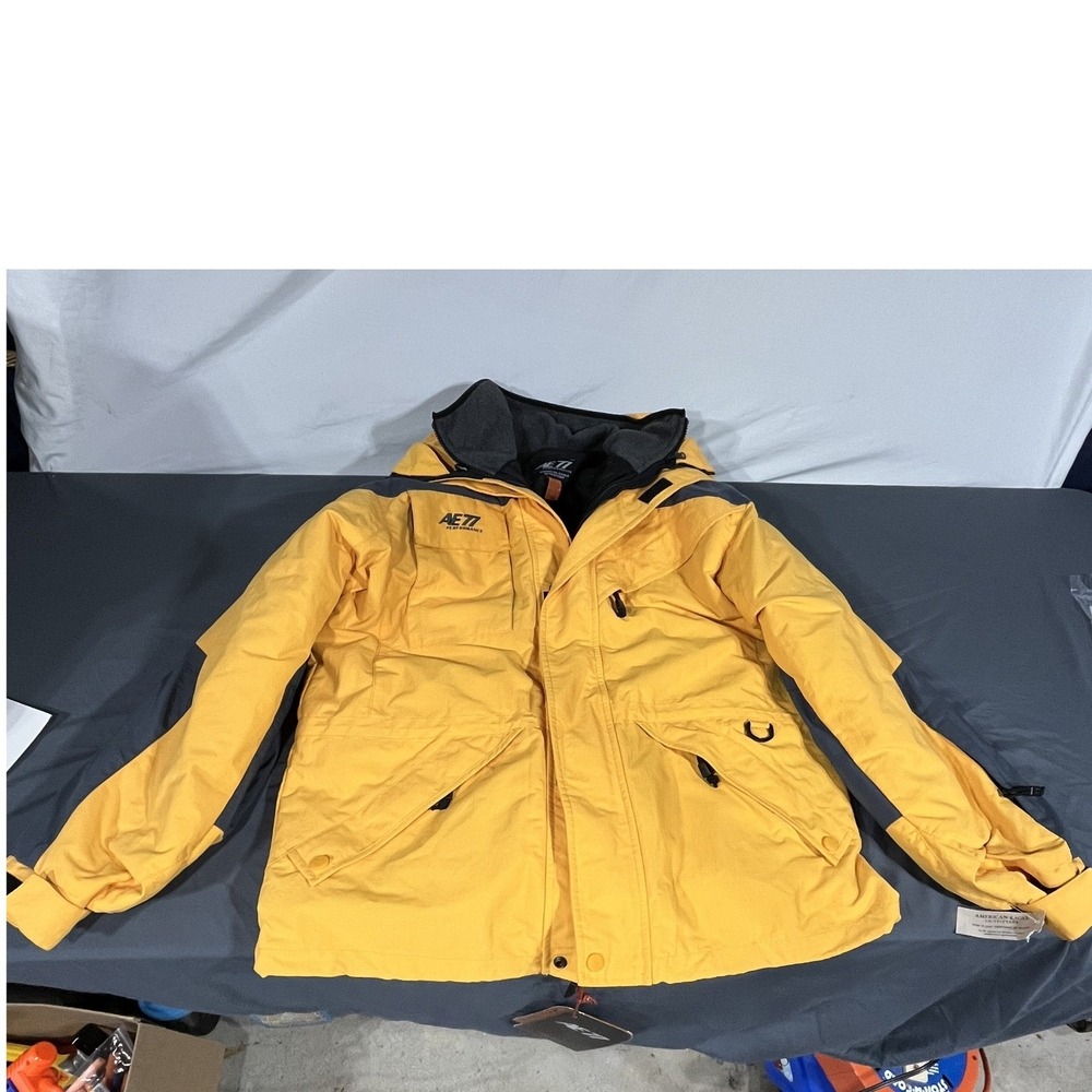 American Eagle AE77 Performance Mens Yellow Grey Ski Jacket Winter Coat NWT